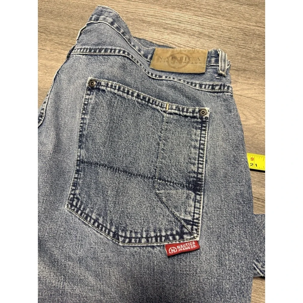 Vintage Nautica Jean Shorts Men's 40‎ Mid Wash Denim Carpenter  baggy 90s Skater